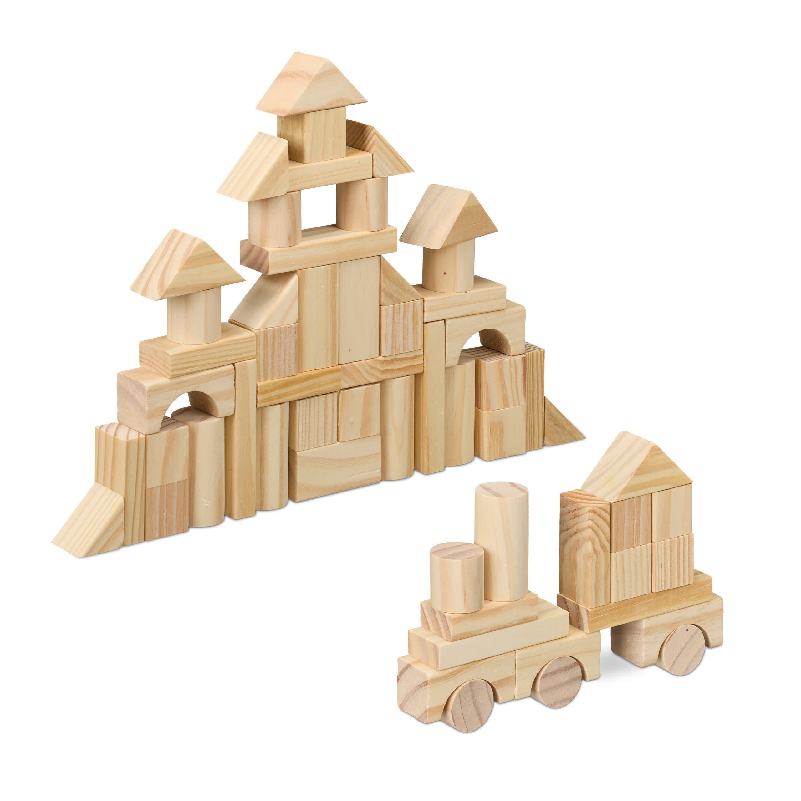 Relaxdays Gioco in Legno per Bambini da Anni, 100 Blocchi da