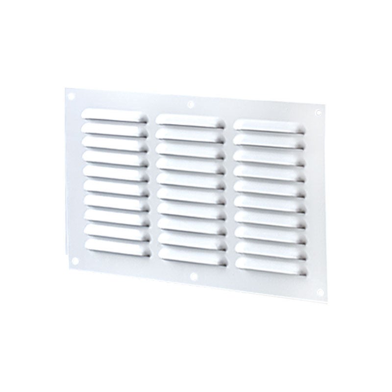 Grille d'aération 3 rangées 300x100mm - Aluminium Blanc - Anti insecte ...
