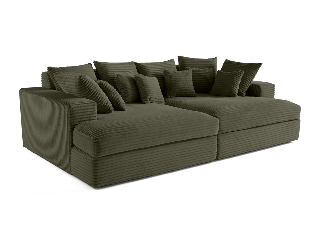 Canapé droit 4 places en vert - COLLINS - Best Mobilier - 4