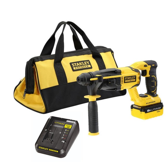 Perforateur Brushless SDS+ STANLEY FMCD900M1S FATMAX 18V - 1 batterie Li-Ion 4,0 Ah