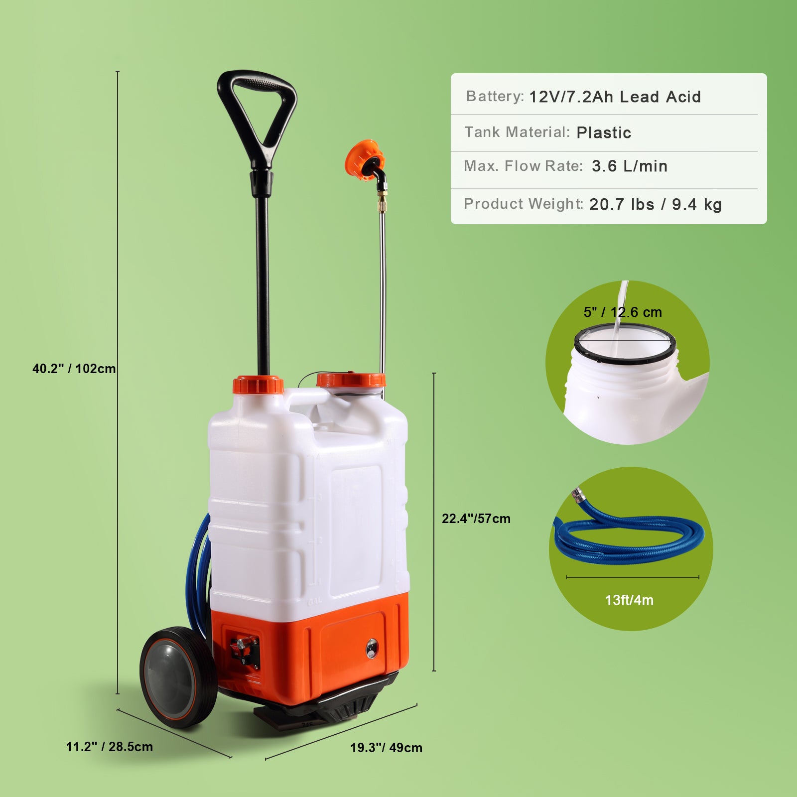 Pulvérisateur à dos SucceBuy 15 L pour jardinage, 0‑94 PSI, pulvérisation facile, confort maximal pour un usage prolongé - 9