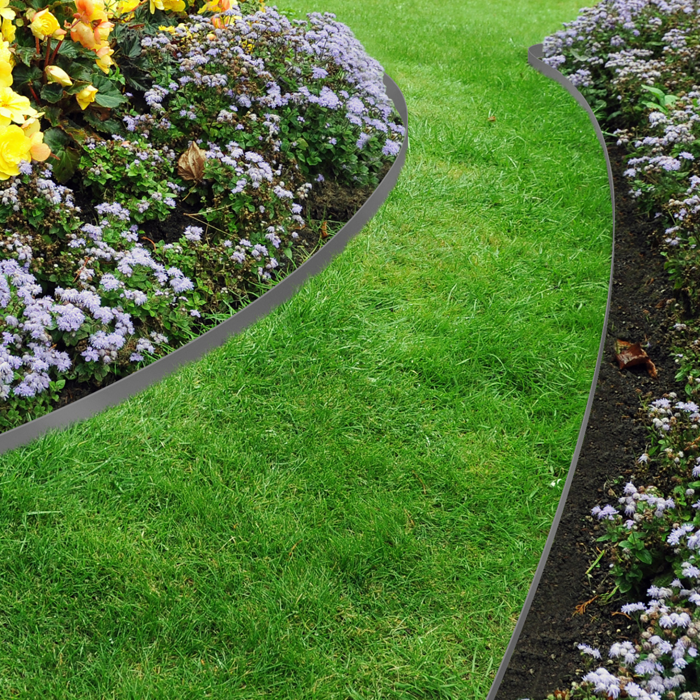 Bordurette de jardin flexible 10 M gris anthracite hauteur 5 CM + 30 piquets - 4