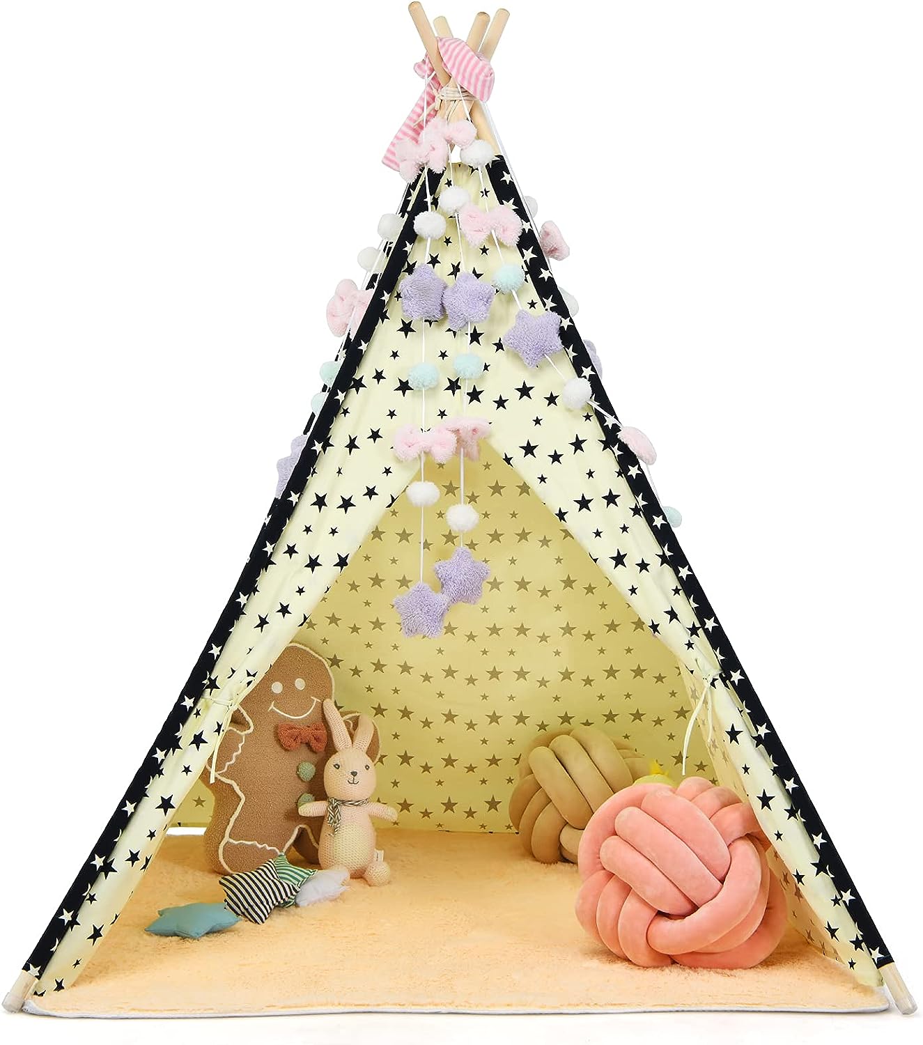 Tente tipi pour enfants - WHITE - Coton pliable - Diamètre 110cm