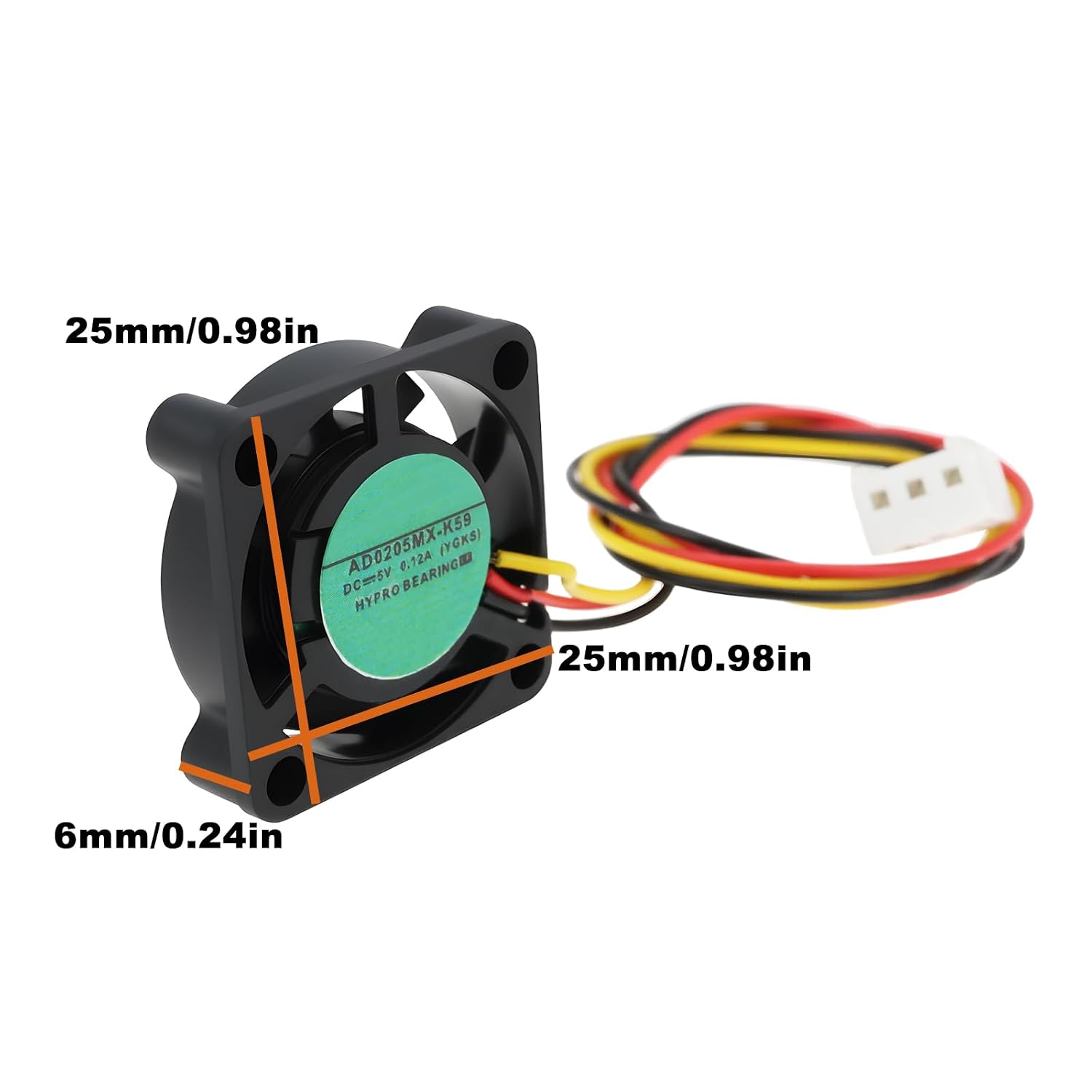 Micro Ventilateur de Refroidissement 3‐Pin DC 5 v 25x25x6 mm Compatible ...