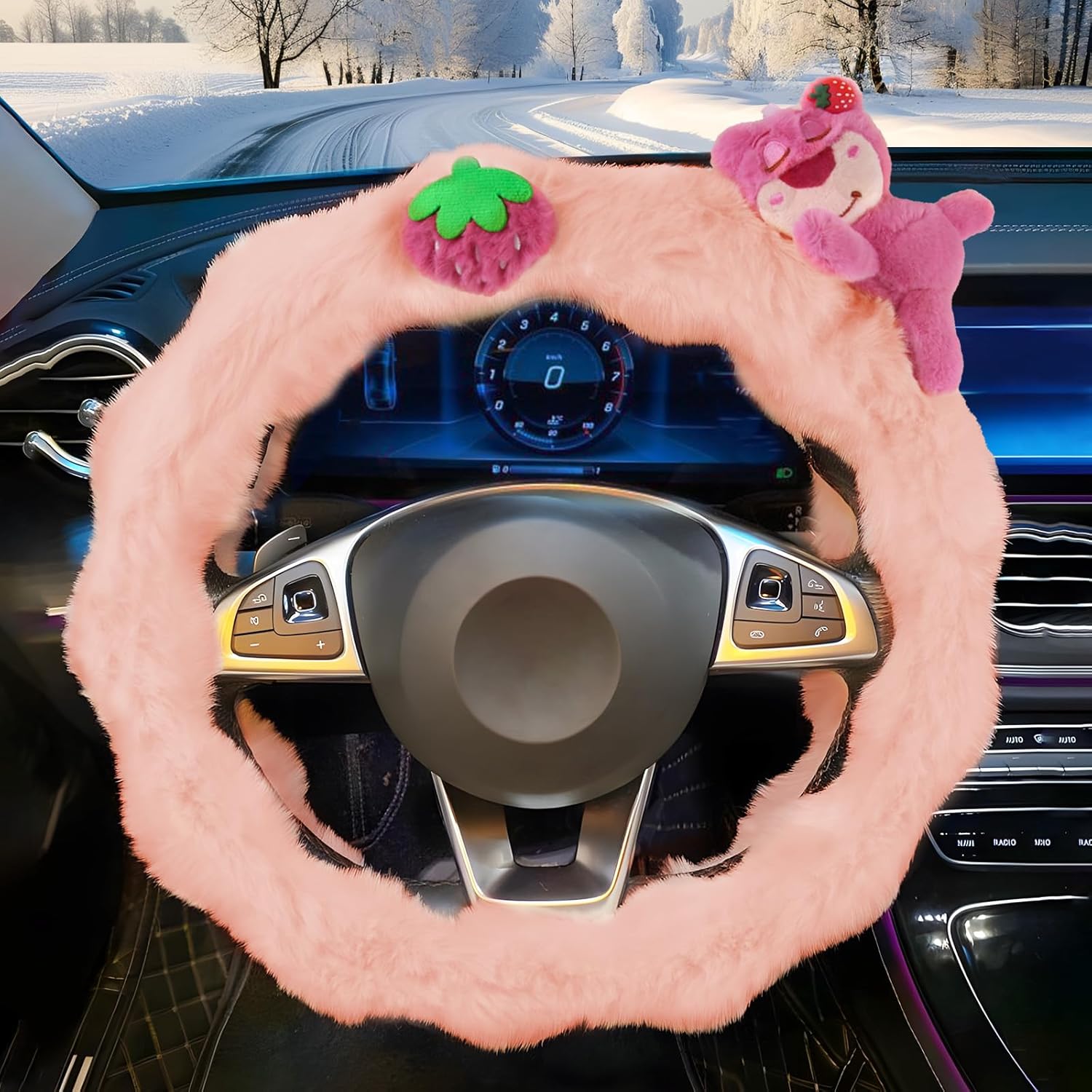 Coprivolante Floreale Rosa Per Auto - Morbido Al Tocco, Antiscivolo, Universale Per Auto, Camion E SUV, Protezione Dal Sole E Dalle Macchie
