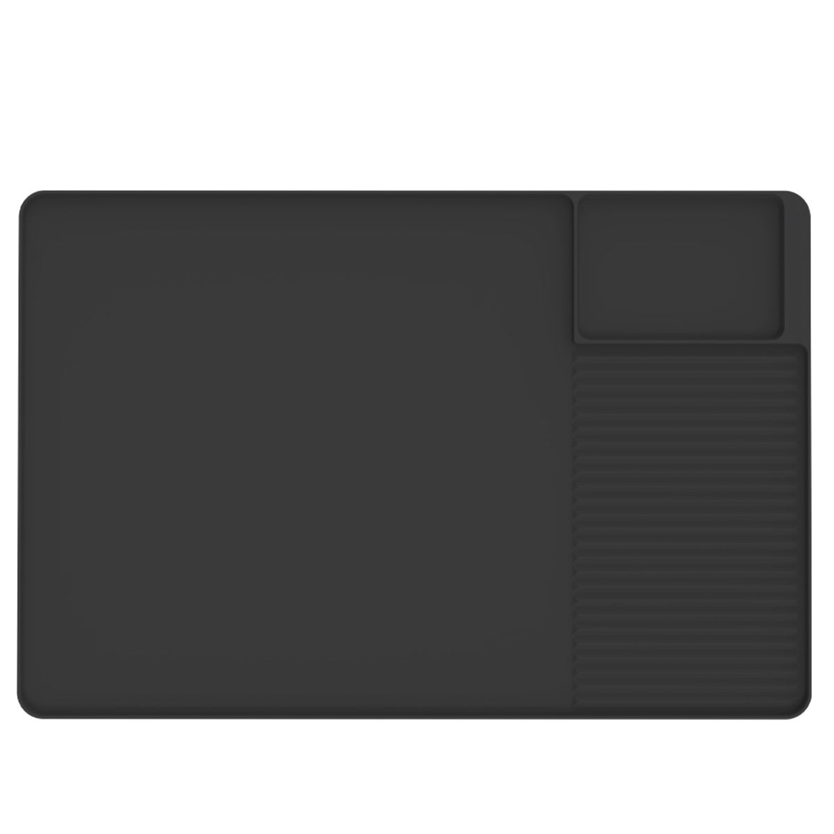 Tappetino Scolapiatti In Silicone Per Macchina Da Caffè 61x40,5 Cm Con Bordo Rialzato E Base Antigraffio – Set Con Vassoio (Nero) - 2