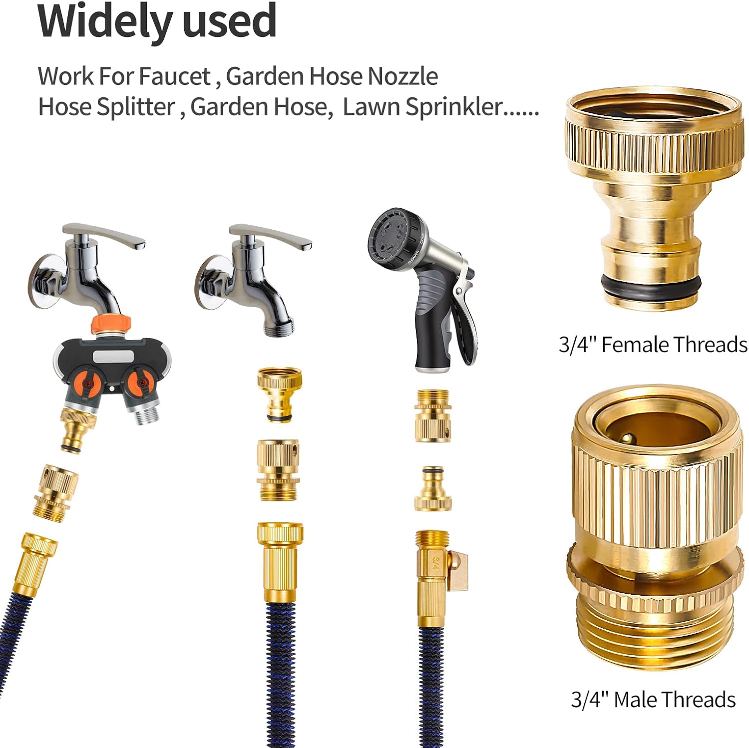 CSPARKV 5PCS Raccord Tuyau D'arrosage En Laiton, Connecteur Robinet