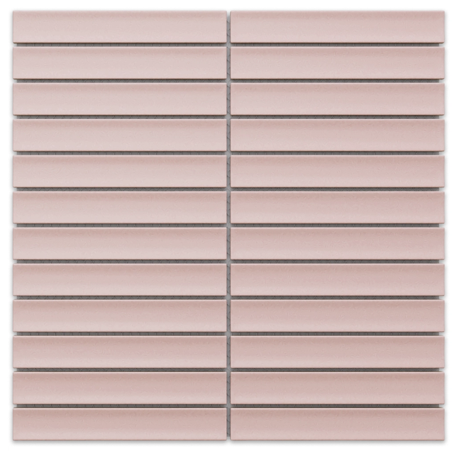 Mosaico de cerámica en la red para el baño o cocina 29.5cm x 29cm - Matt pink piano