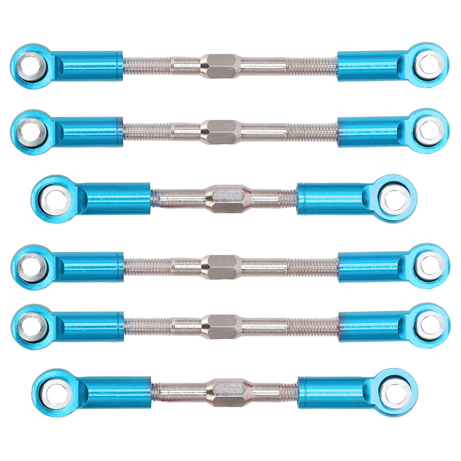 Drfeify Biellettes De Direction En Métal – Pour FY-01/02/03/04/05/07, WLtoys 12428 12423, JJRC Q39 – Anodisées Bleues, Vis Incluses