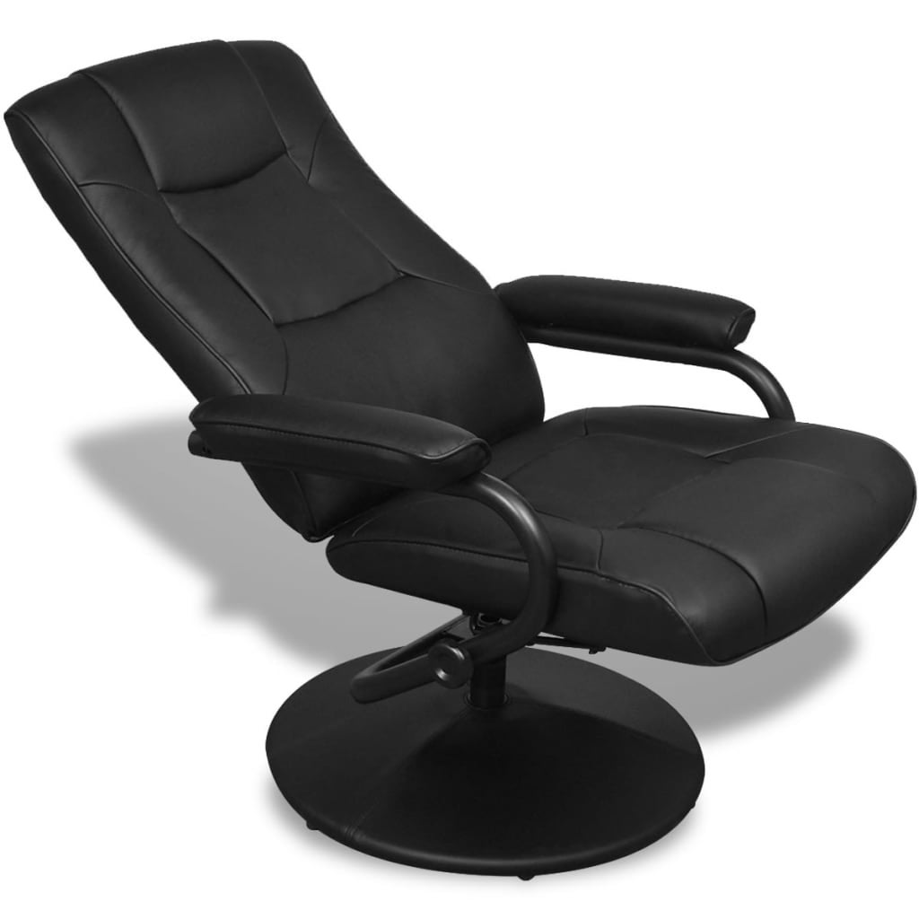 Maison Exclusive - Fauteuil TV avec repose-pied Noir Similicuir - 5