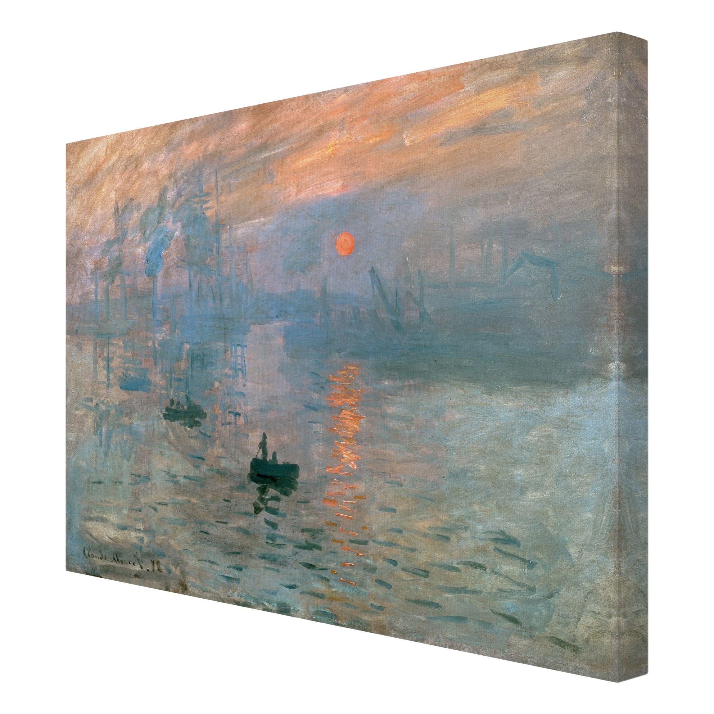 Impression sur toile tableau sur toile châssis bleu Claude Monet peinture 162 salle de bain chambre à coucher salon couloir 100 x 75 cm - 6