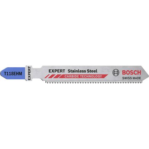 Bosch Professional 3x Lame per seghetto alternativo Expert `Stainless Steel` T 118 EHM (per Lamiere di acciaio inossidabile, Lunghezza 83 mm, accessor