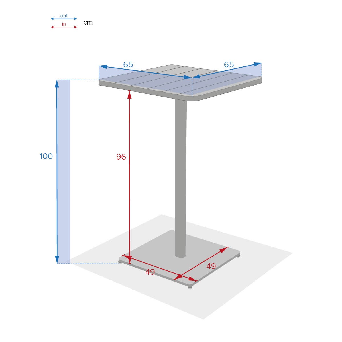 Table haute de jardin Phuket Argile - Hespéride - 6