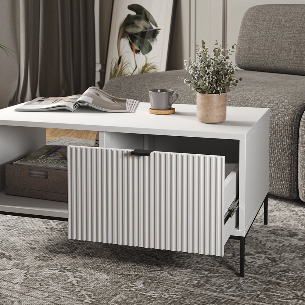 Table d'appoint en bois VCM Table basse Table de salon Table basse Nachto M (Blanc