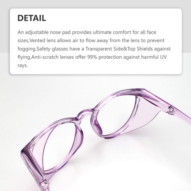 Occhiali Protezione Lavoro Anti-Appannamento - PC Trasparente Per Portatori Occhiali - Foto 9