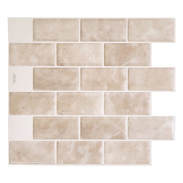 Carrelage adhésif mural x4, 27.81x24.64cm - Smart Tiles Subway Sora sticker décoratif salle de bain & cuisine