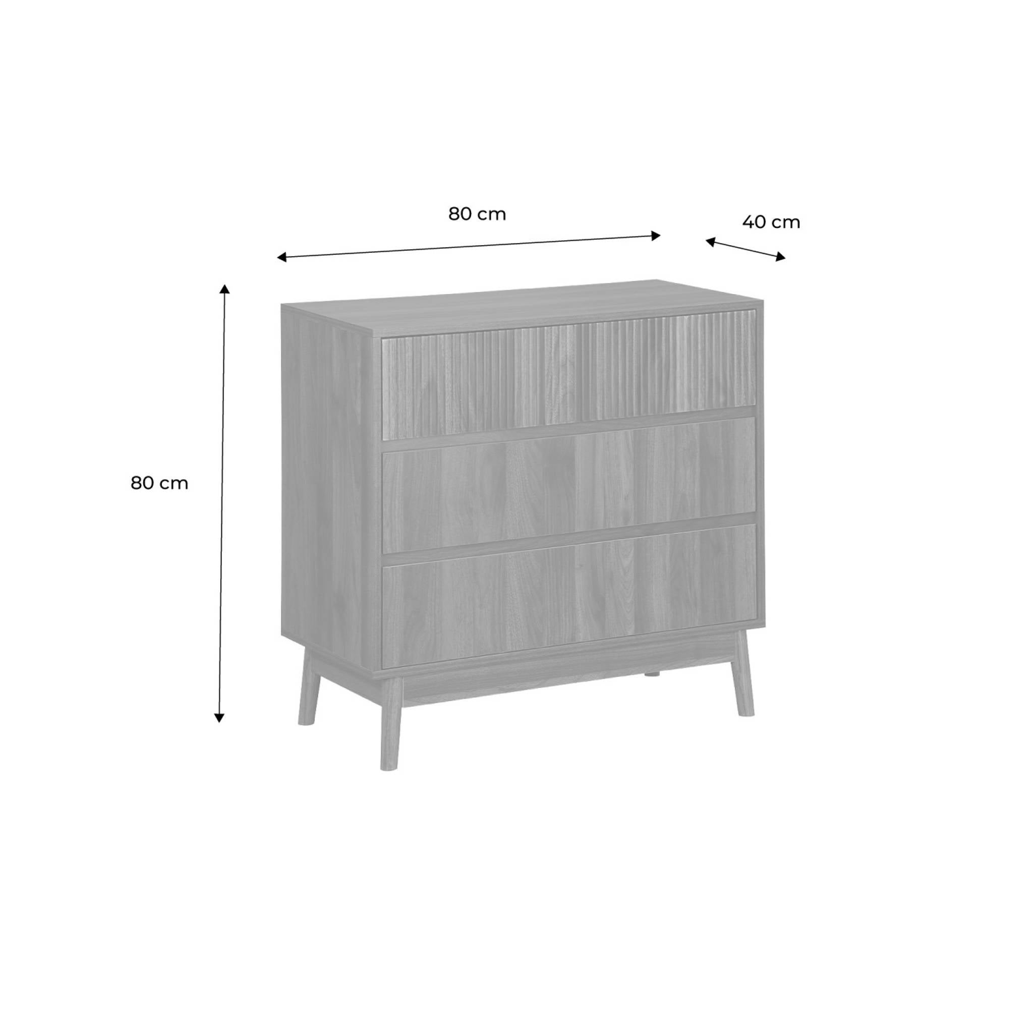 Commode de rangement décor bois de noyer. 3 tiroirs LINEAR - 4