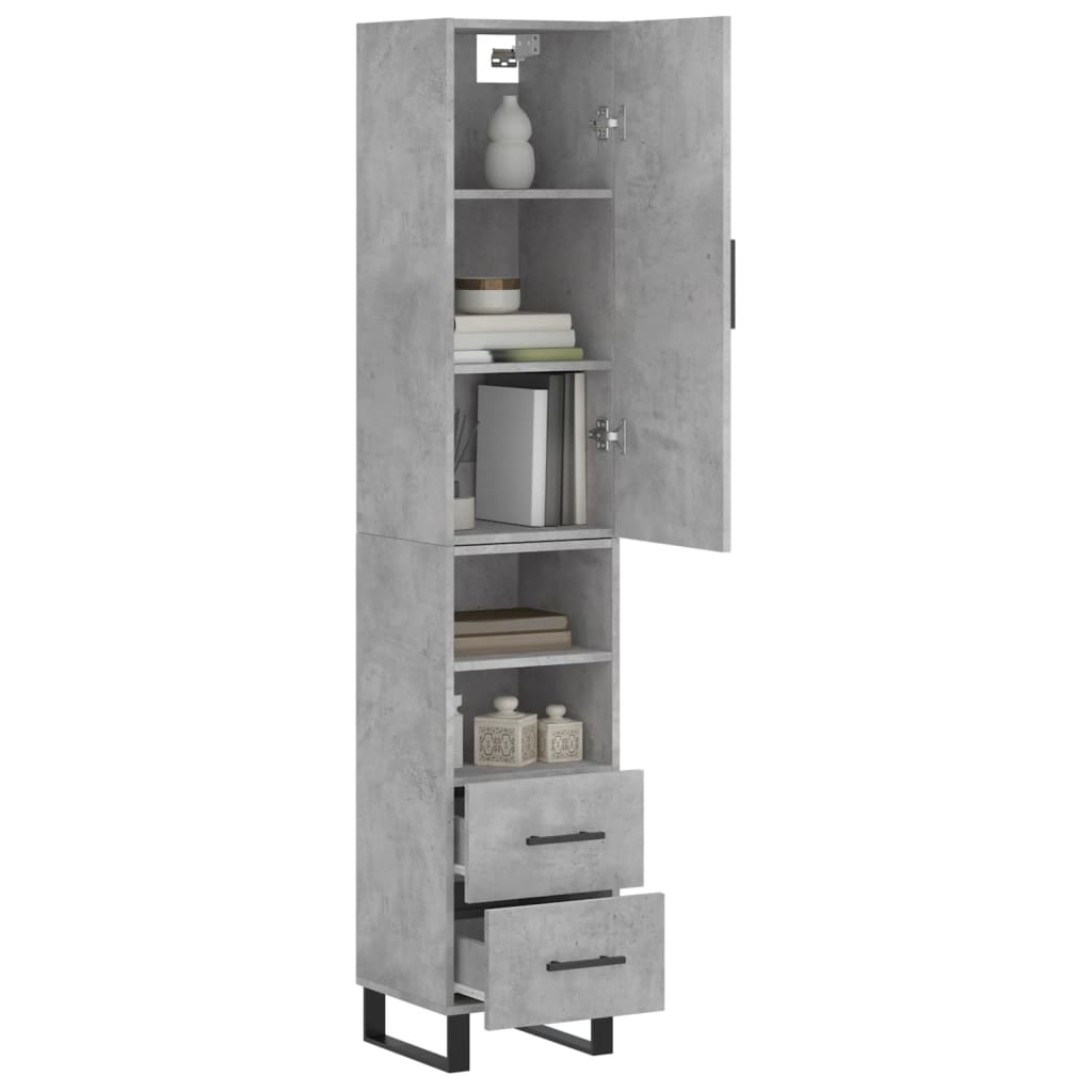 Credenza alta Grigio cemento 34,5x34x180 cm MDF - 3