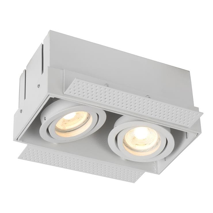 Oprawa sufitowa wpuszczana oczko Trimless biała 2xGU10x5W prostokątna ruchoma IP20 wym: 18,5 x 15,7 cm aluminium Lucide