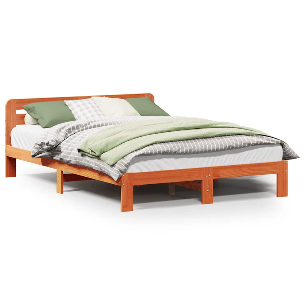 Łóżko Drewniane Rama Łóżka Sofa Brązowe Do Sypialni Pokoju 150x200 cm