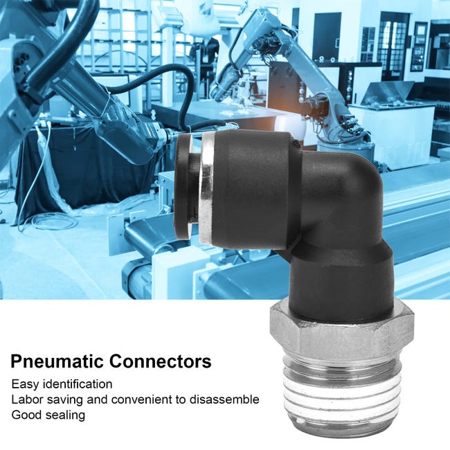 Raccordo A Innesto Pneumatico Ad Angolo Da 90° Da 1/4" A 10 Mm, 4 Pezzi, Connettore Ad Aria Compressa, Qualità Industriale - Foto 11