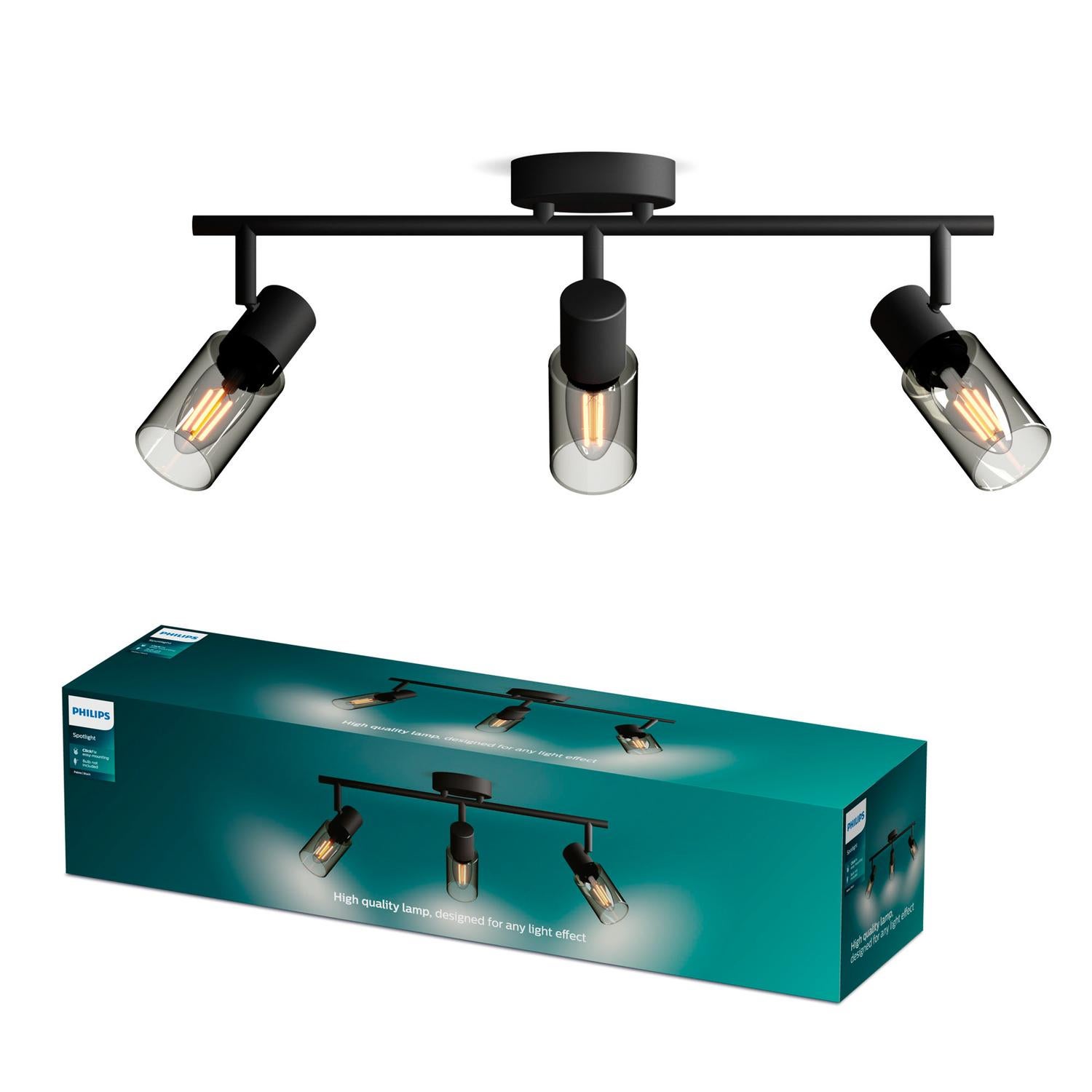 Lampa Sufitowa Philips Reflektor 3x E14 Natynkowa Czarna 1 szt.