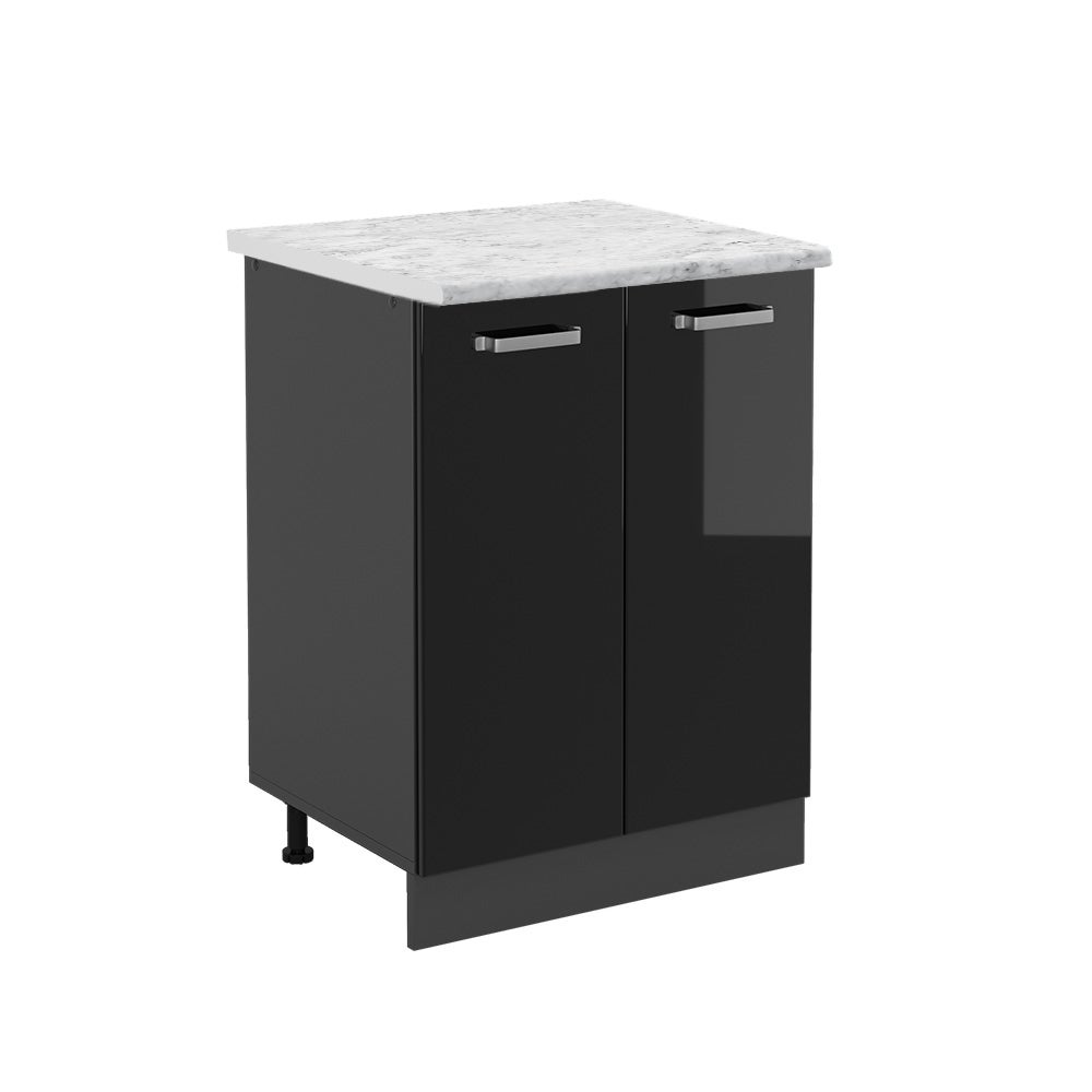 Vicco Szafki kuchenne R-Line, Czarny wysoki połysk, 60 cm BR Marmur