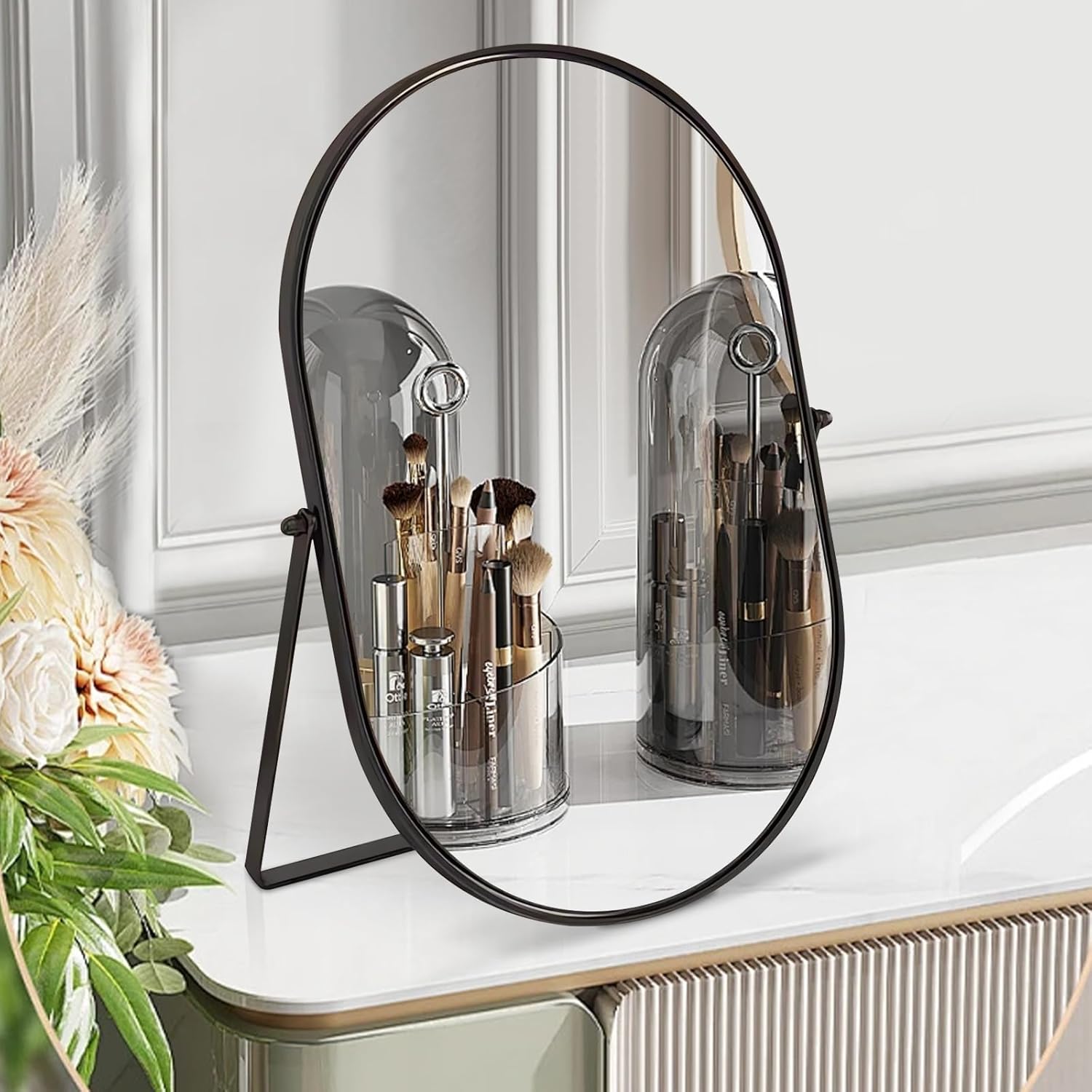 Feyarl Petit Iroir De Aquillage Ovale En étal Vintage Avec Support