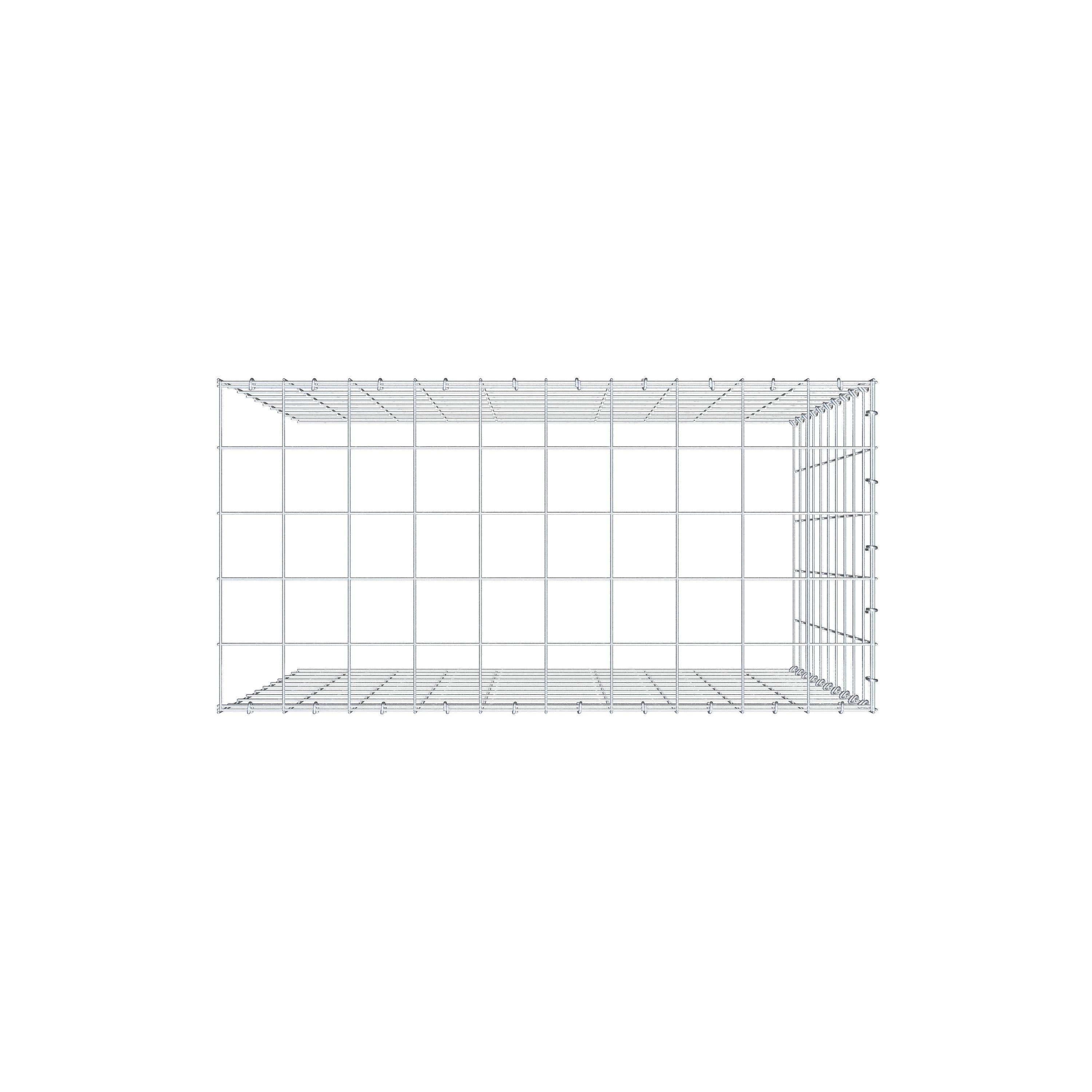 Gavión para ampliar y apilar, 100x100x50cm (LxHxP), malla 10 x 10cm, sin rejilla frontal ni inferior - 8
