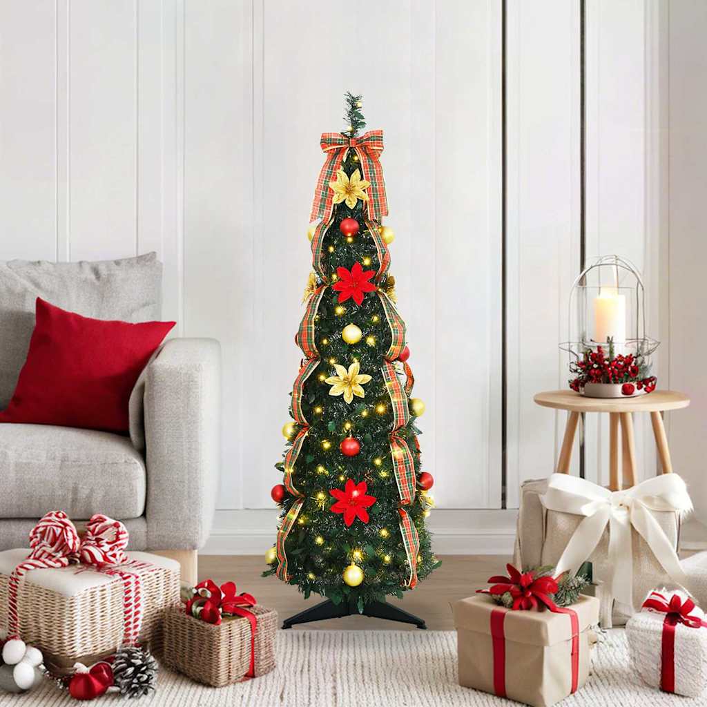 Árbol de Navidad Artificial 50 LED Verde 120 cm PVC Ahorro Energético Ideal para Interior y Exterior ComfortXL - 2
