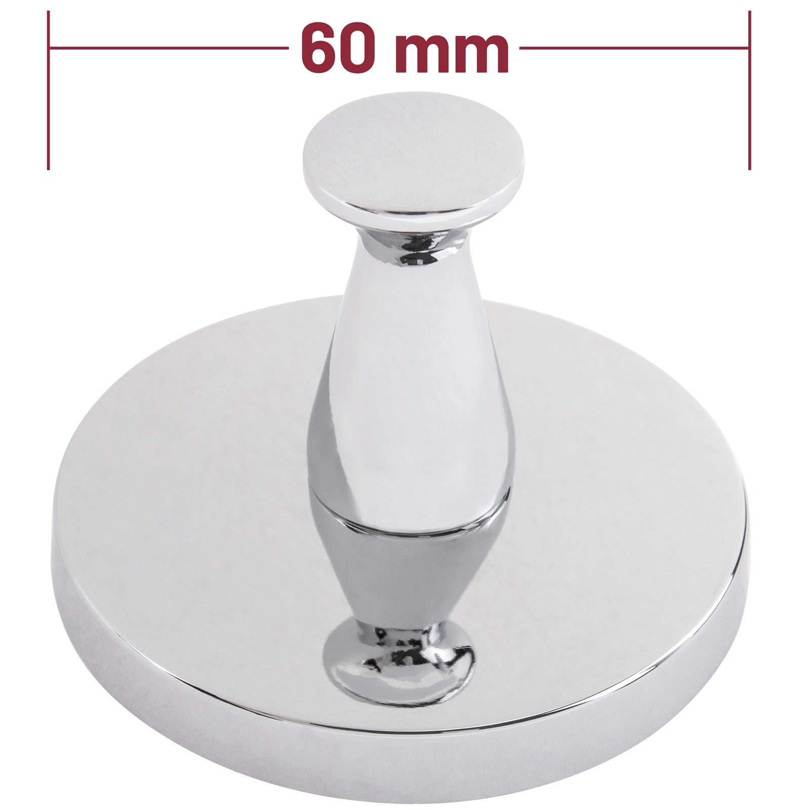 Gancio semplice cromato arrotondato per accessori da bagno - 3