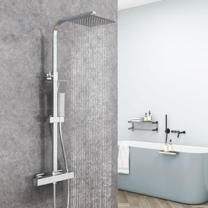 AICA Colonne de Douche Thermostatique Hauteur Réglable Système Mitigeur Thermostatique Douche