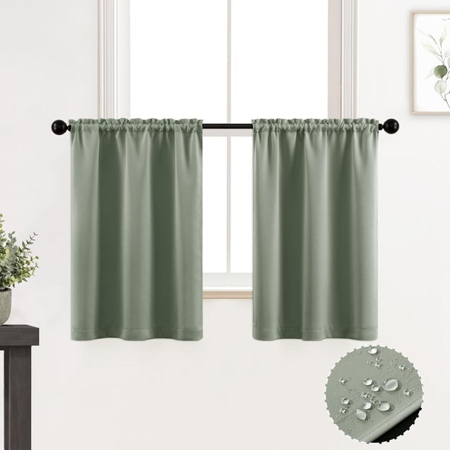 Mantovana Per Tenda Con Stampa Rami D'Albero - 4 Pannelli, Blu Navy E Grigio, 45x132 Cm