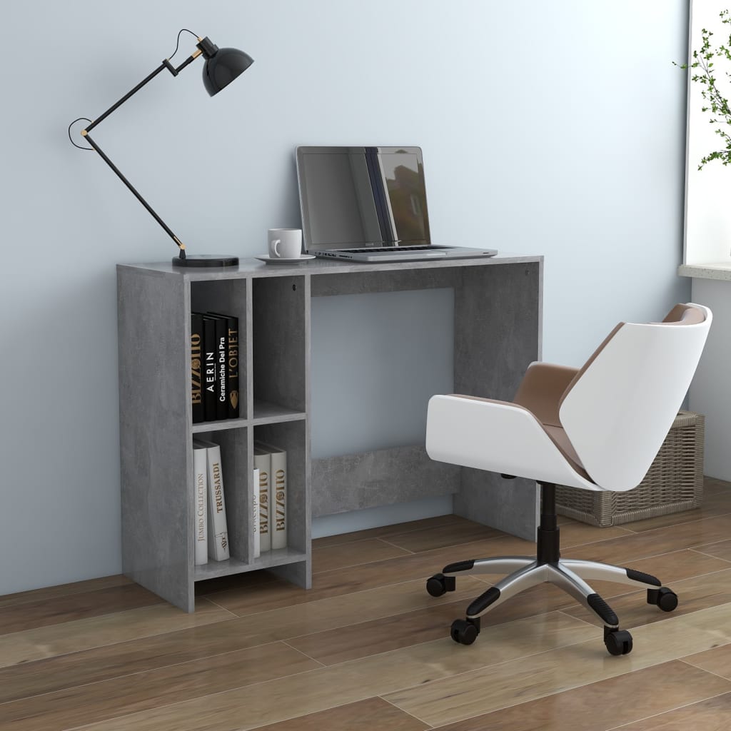 Bureau d'ordinateur portable gris béton bois d'ingénierie Leroy Merlin — free download