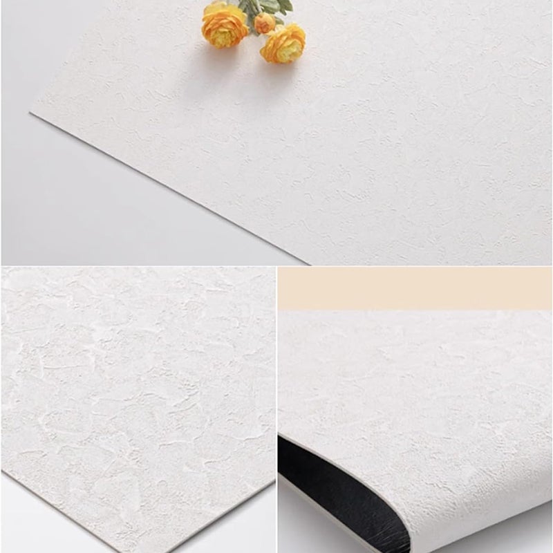 Naklejki ścienne 3D, samoprzylepny panel ścienny z PCV, samoprzylepna tapeta do salonów i biur - 60 cm x 2,8 m (biała)