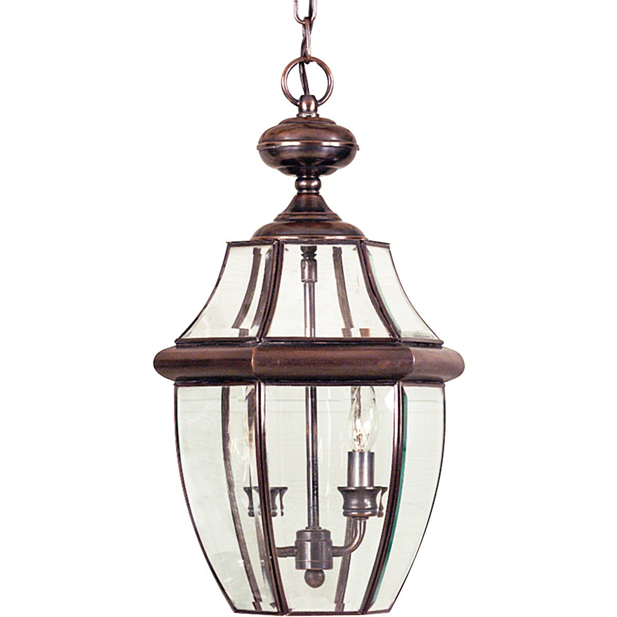 Lampa sufitowa zewnętrzna Newbury lakierowana postarzana miedź-zachodni brąz 2xE14x60W wym: 49,7 x 26,4 x 26,4 cm miedź Quoizel