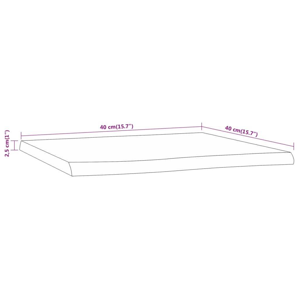 Tampo de mesa | Tampo de secretária retangular borda viva 40x40x2 | 5 cm acácia maciça CFW31133 - 9