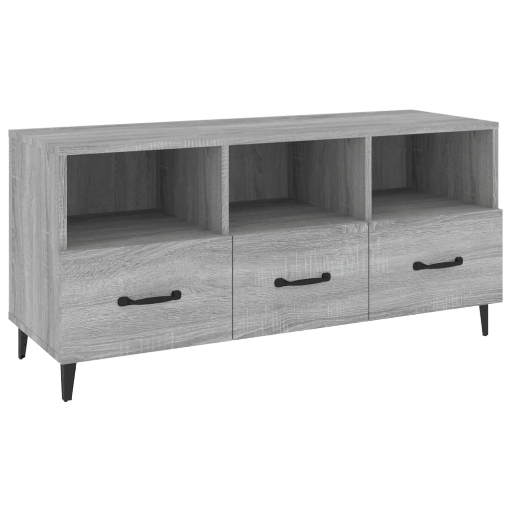 vidaXL Meuble TV Sonoma gris 102x35x50 cm Bois d'ingénierie - 2