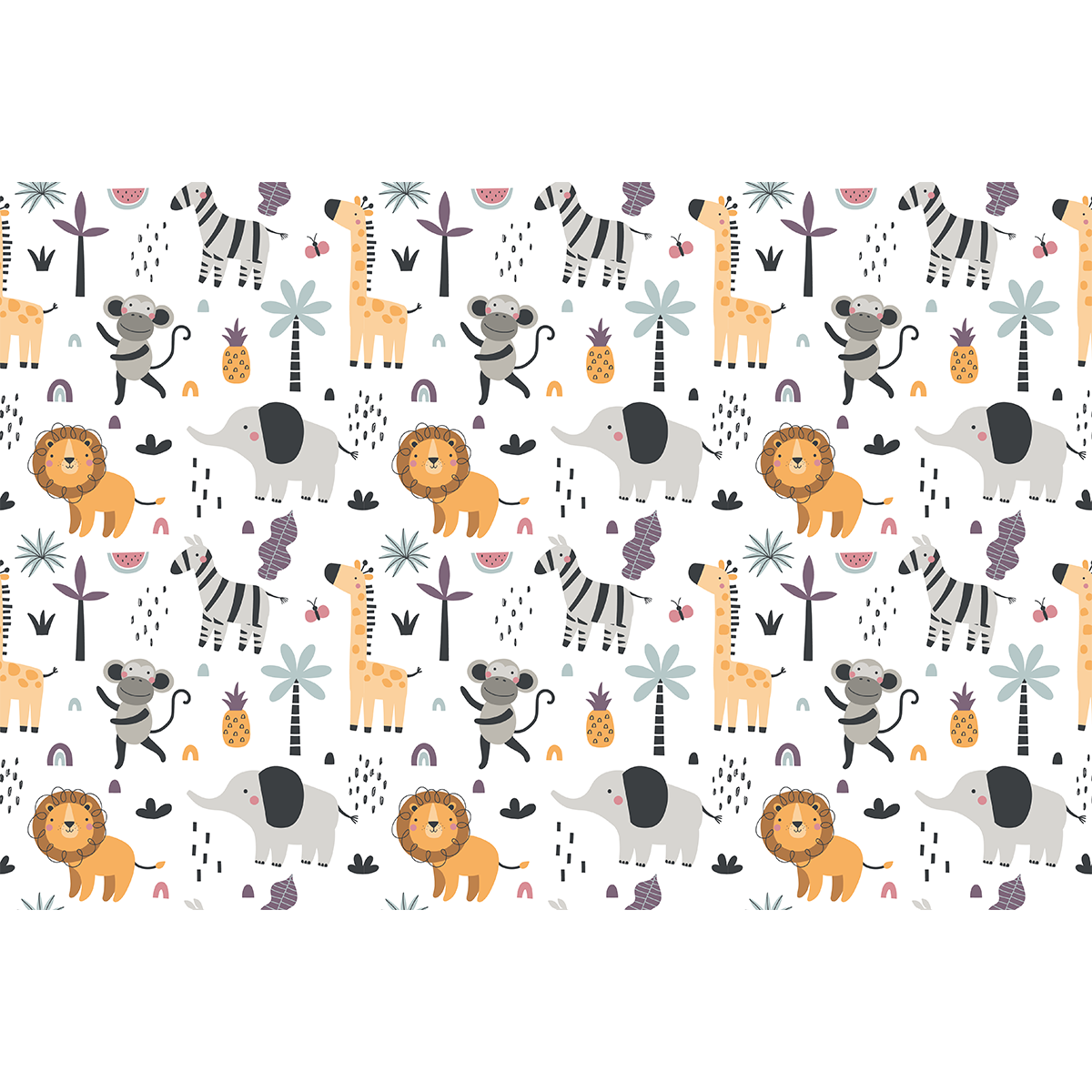 Pegatina muebles para niños animales de la isla tropical - adhesivo de pared - revestimiento sticker mural decorativo - 40x60cm - 2