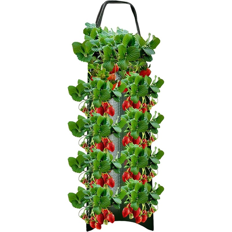 Zestaw 3 wiszących doniczek do truskawek - 10 otworów do sadzenia truskawek, pomidorów, papryki, truskawek, owoców