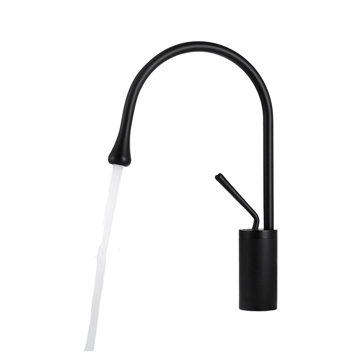 Bateria łazienkowa z ramieniem obrotowym 360° i wzorem łezki, uniwersalna mosiężna bateria jednouchwytowa, niski profil