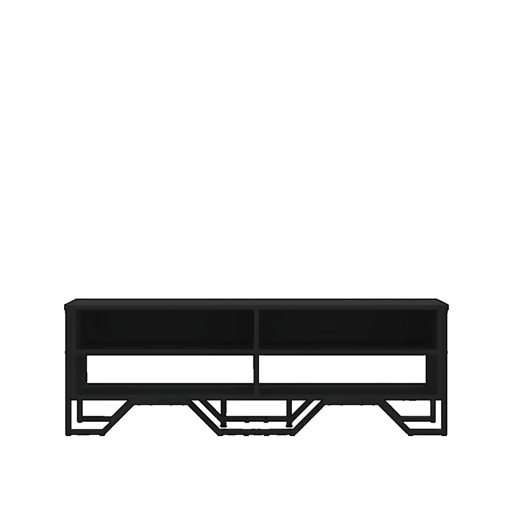 Regał RTV vidaxl z drewna inżynieryjnego czarny 122x34x41 cm wytrzymały