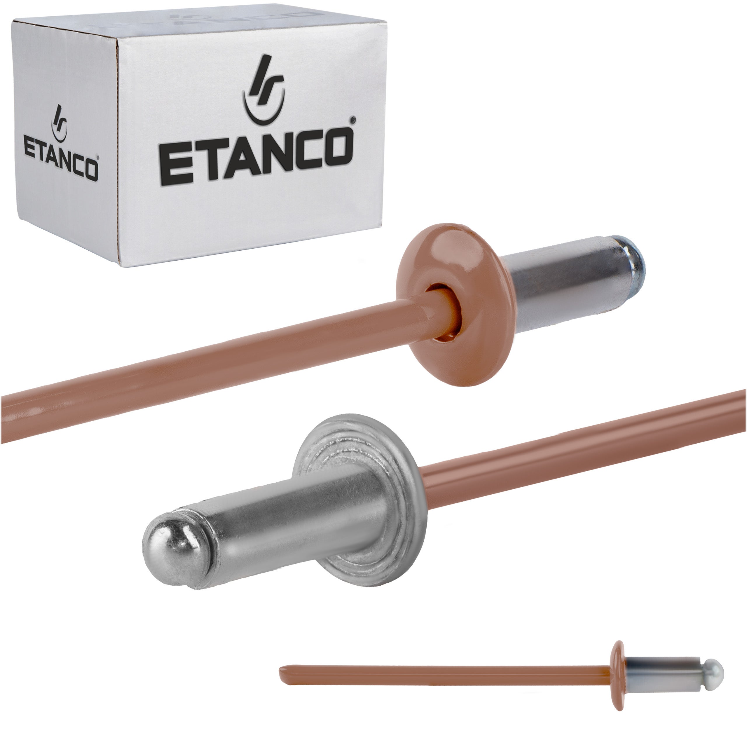 Nity aluminiowe zrywalne Etanco 3,2x6 mm RAL 8004 500szt
