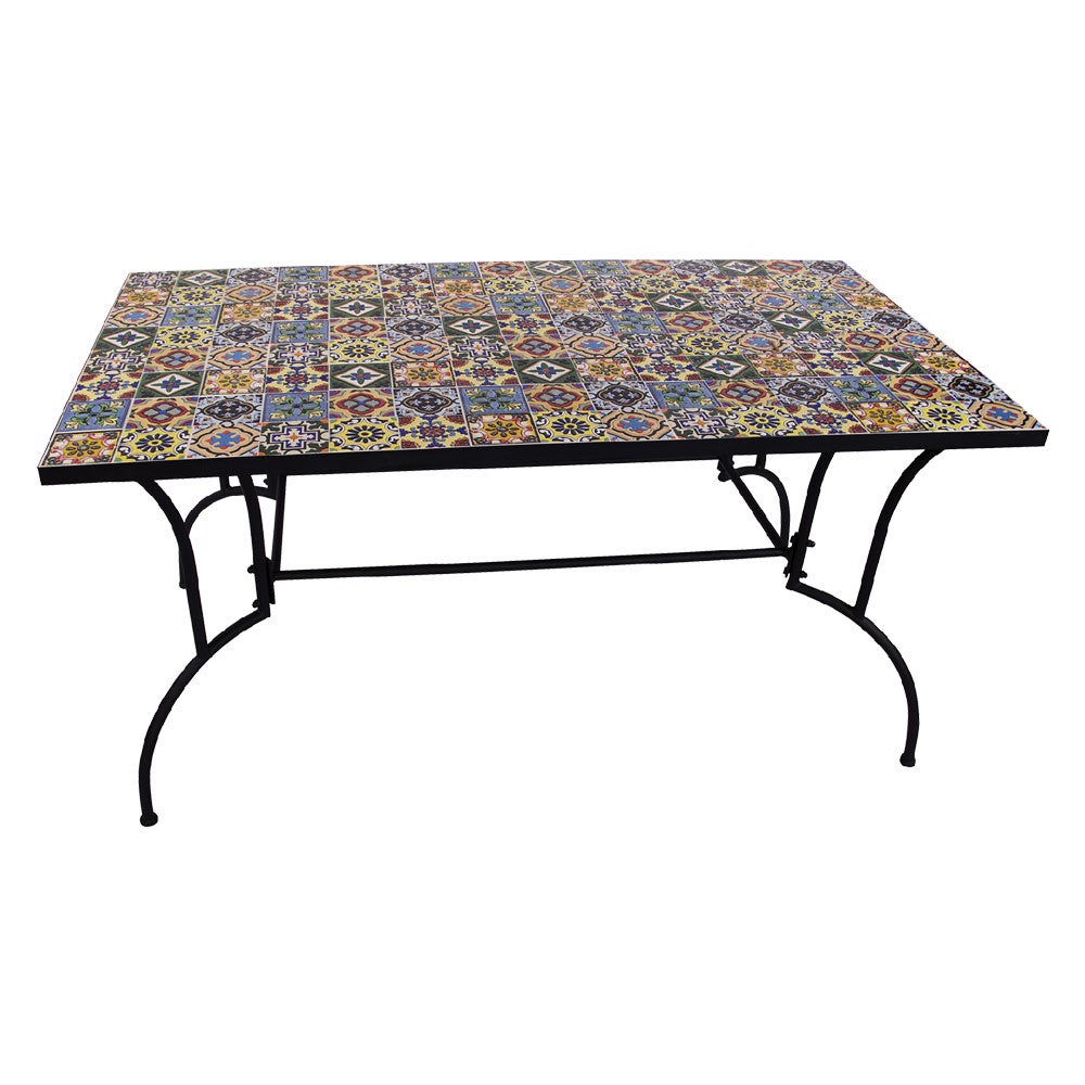 TABLE DE DÉCORATION MOSAÏQUE 'FLEUR I' 150 x 80 x h.73 cm - 2