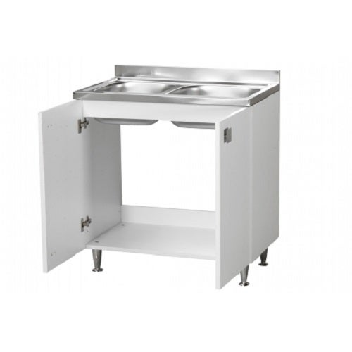 Mobile Sottolavello In Rovere Con Lavello Inox 100 Cm - 2 Ante, Made In Italy - Foto 11