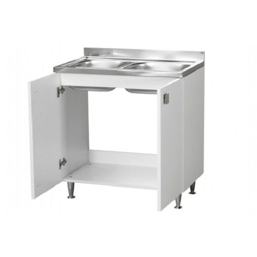 Mobile Sottolavello In Rovere Con Lavello Inox 100 Cm - 2 Ante, Made In Italy - Foto 11