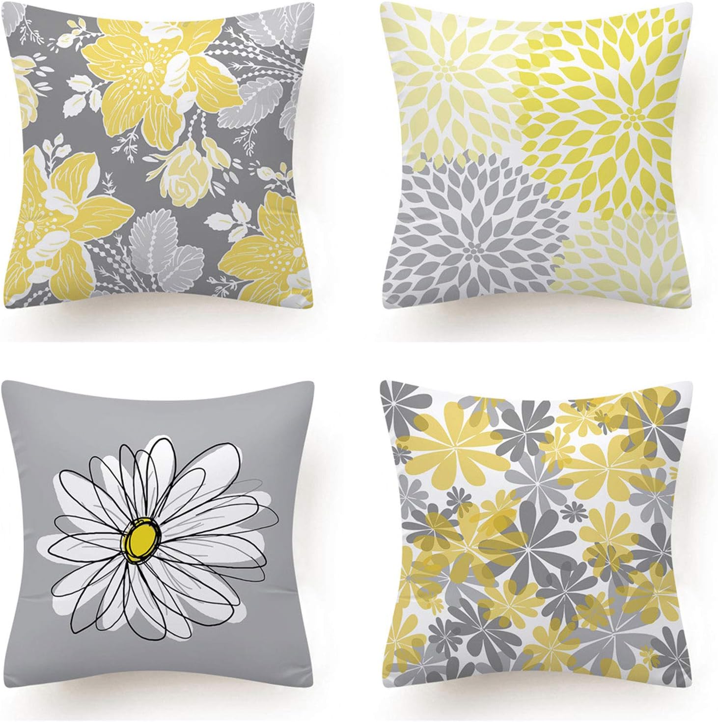 Tosleo Lot de 2 Taies d'oreiller Fleur de Jardin 45x45cm Housse de
