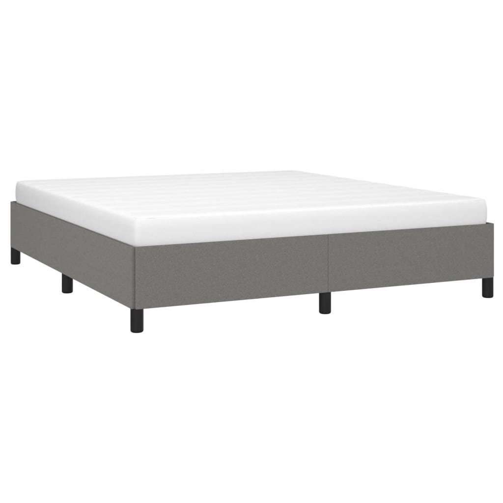 Cadre de lit sans matelas gris foncé 180 x 200 cm tissu - 3
