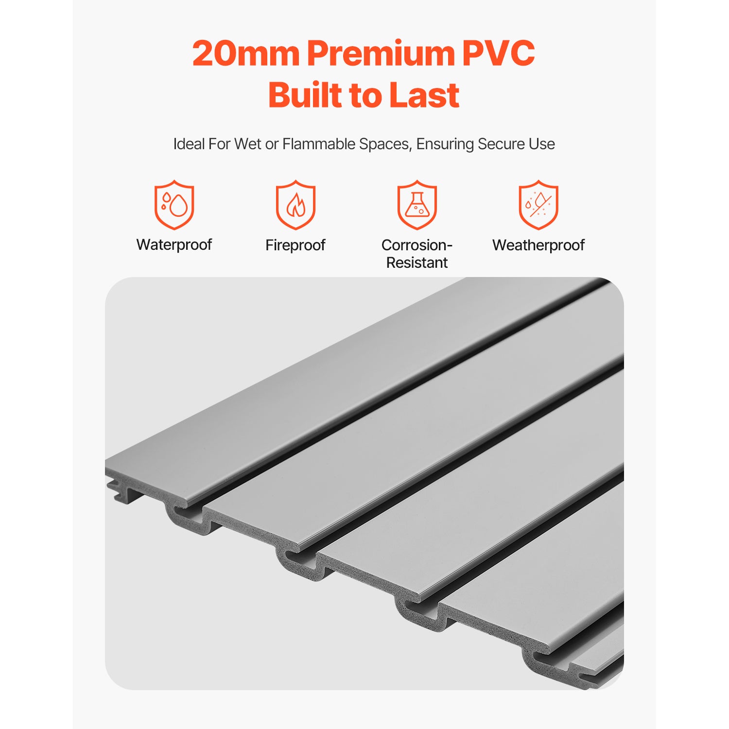 Pannello per garage in PVC 4 x 4 piedi,SucceBuy design modulare,pannello per garage grigio,con struttura di accoppiamento e taglio fai da te - 5