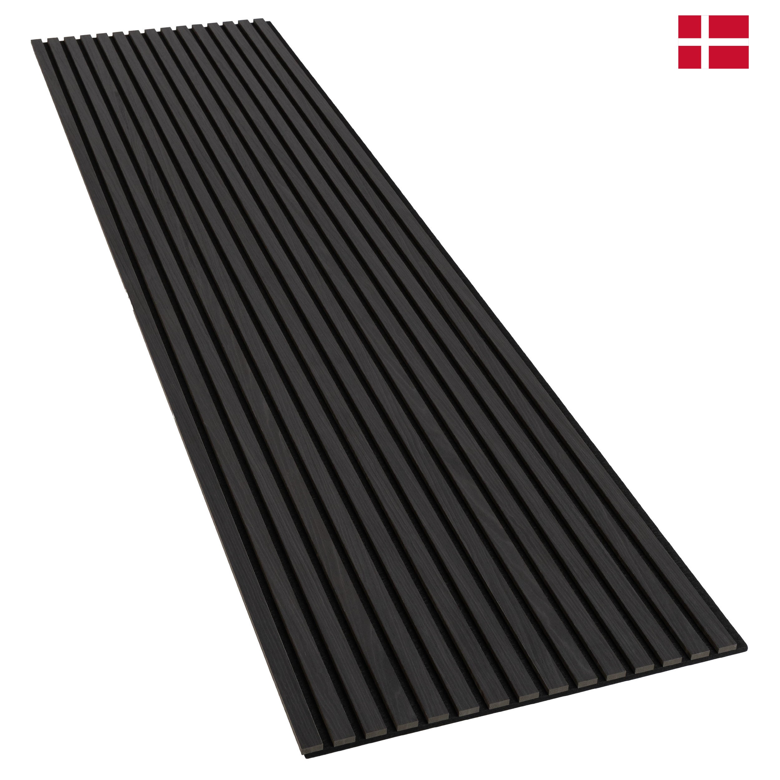 Panneau tasseaux acoustique MDF PREMIUM décor chêne noir, feutrine noire, 240x60 cm Nordic Acoustics - 2